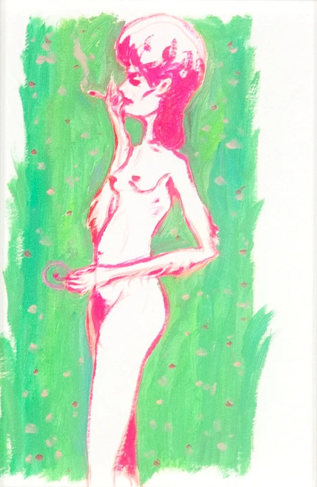 Luigi Presicce, Homo Sapiens Sapiens Sapiens, 2020. Oil on paper · 24 × 17 cm