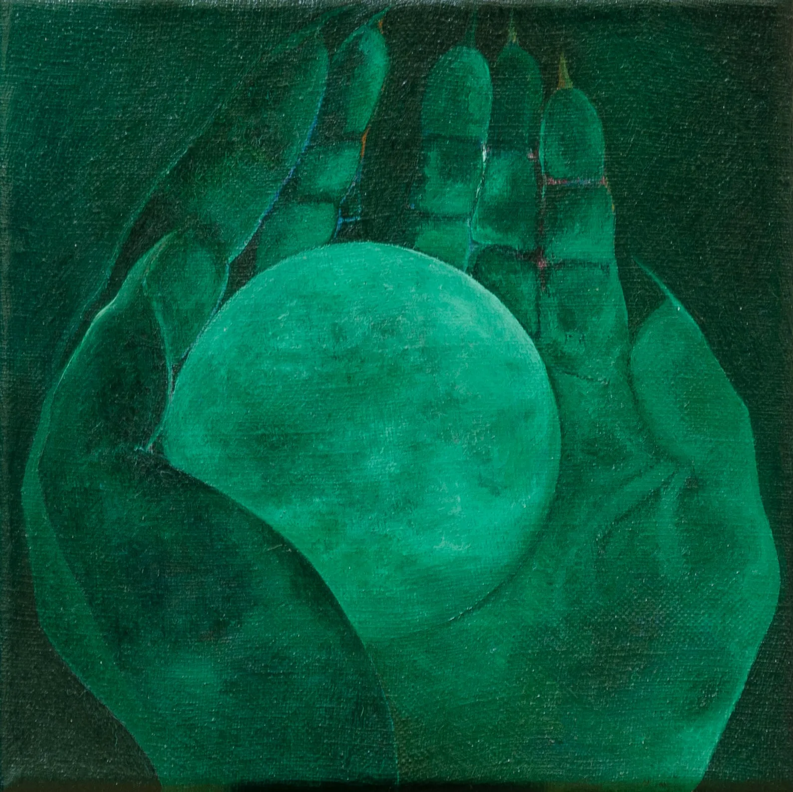 Danilo Stojanovic, Moon Harvest, 2021. Oil on linen · 20 × 20 cm