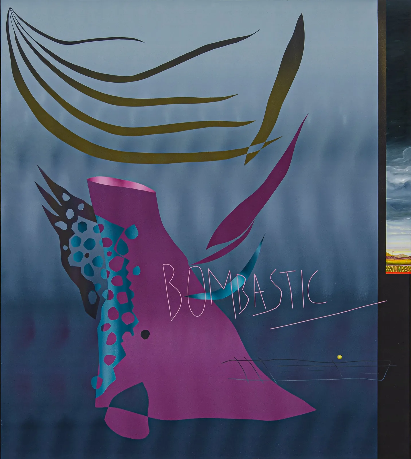 Mattia Barbieri, Bombastic, 2022. Oil on panel · 140 × 125 cm