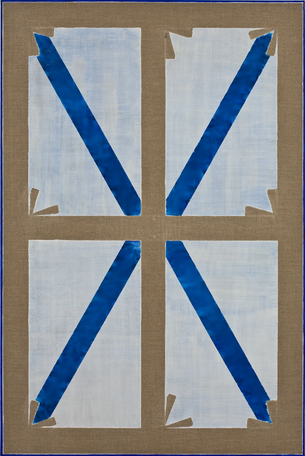 Stefano Cumia, SCP X +5, 2014. Egg tempera, oil, pigmented gesso on linen · 150 × 100 cm
