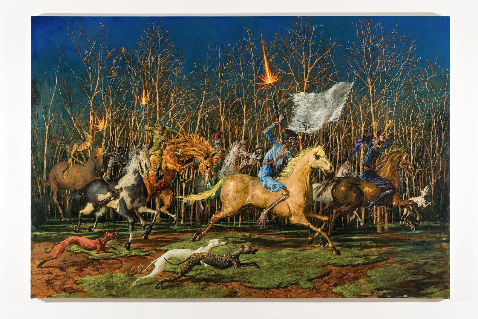 Francesco De Grandi, L'Armata degli assurdi, 2025. Oil on canvas · 190 × 280 × 3 cm