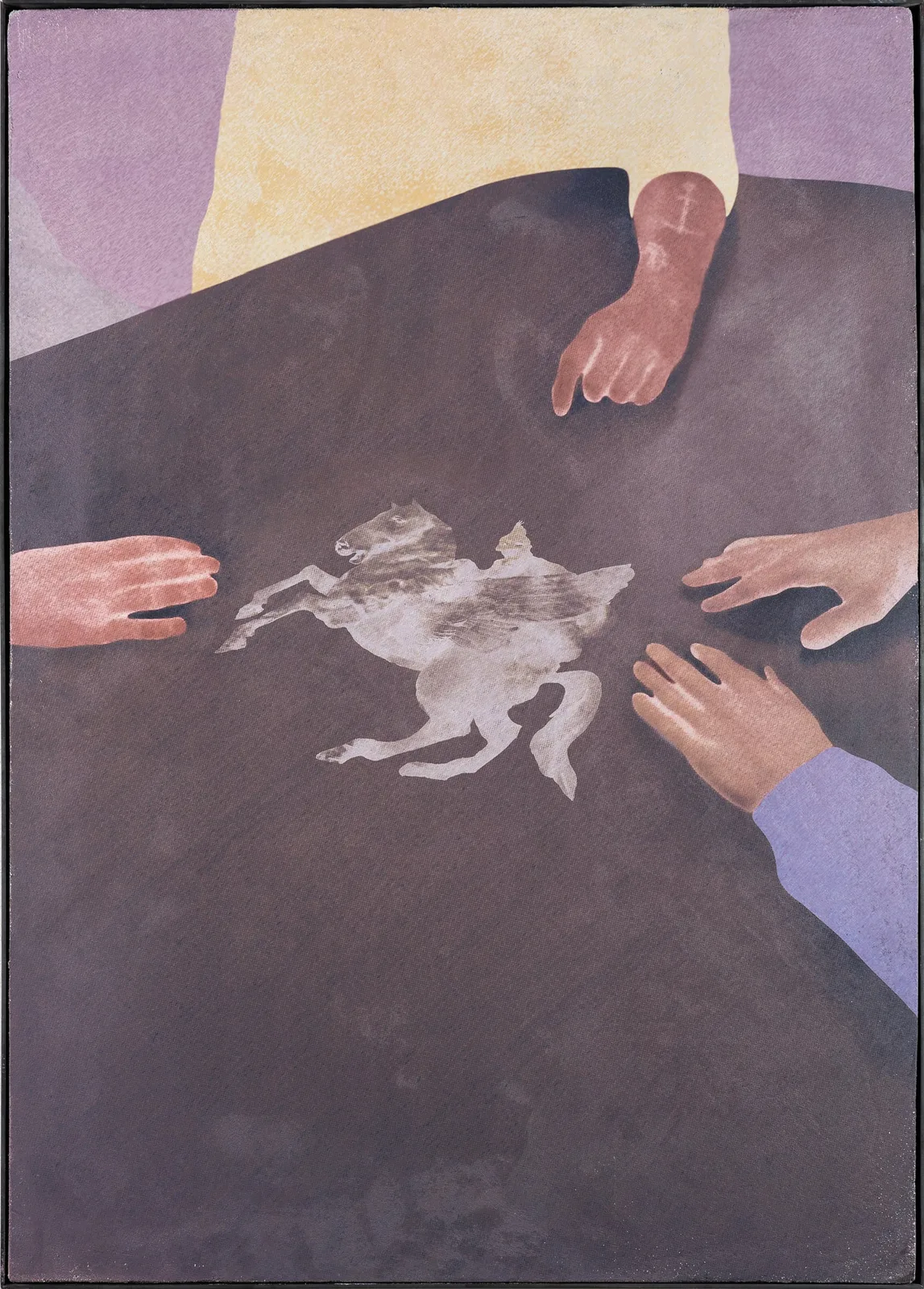 Daniele Franzella, Gradoli Bellerofonte, 2023. Digital fresco, iron frame · 126 × 91 × 6 cm