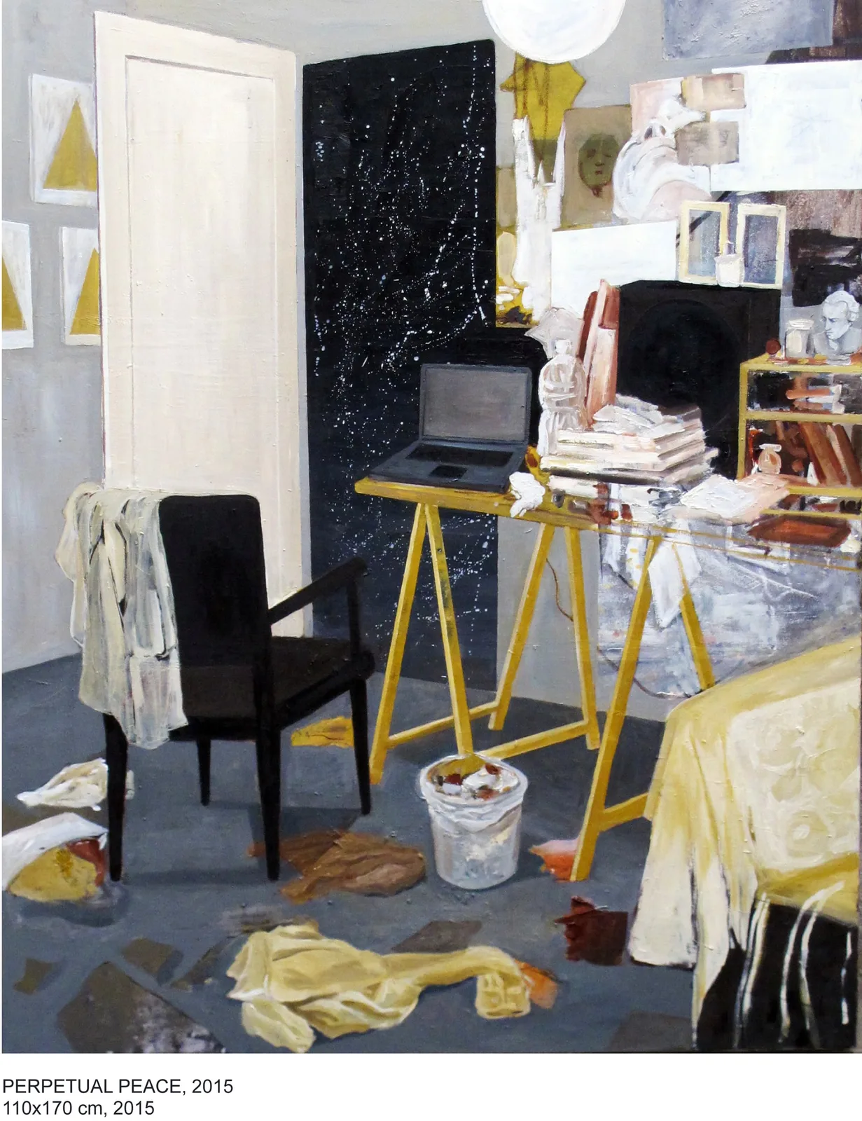 Aryan Ozmaei, Perpetual peace, 2015. Oil on canvas · 130 × 110 cm