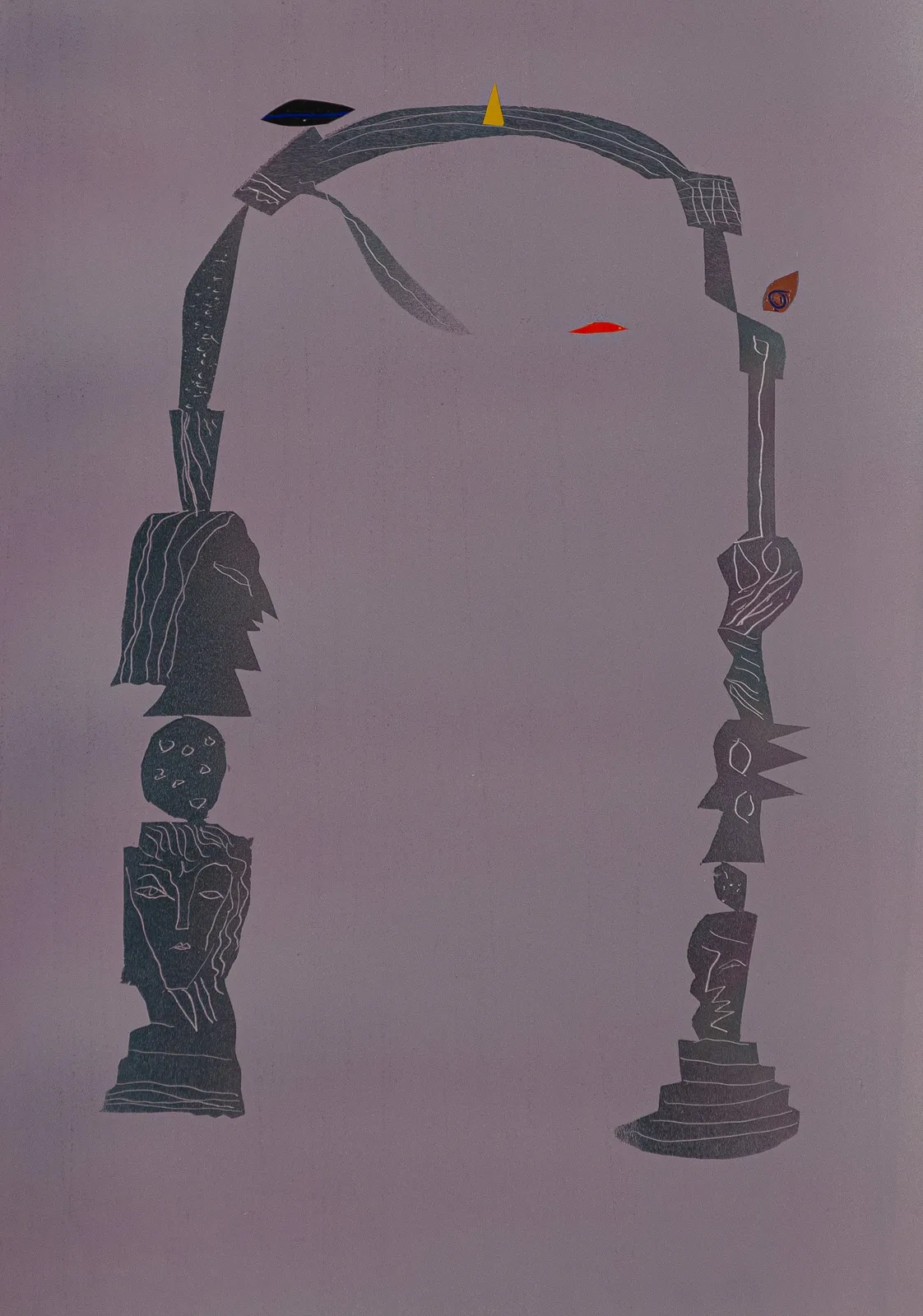 Mattia Barbieri, La porta di Delphi, 2022. Oil on paper · 44 × 31 cm