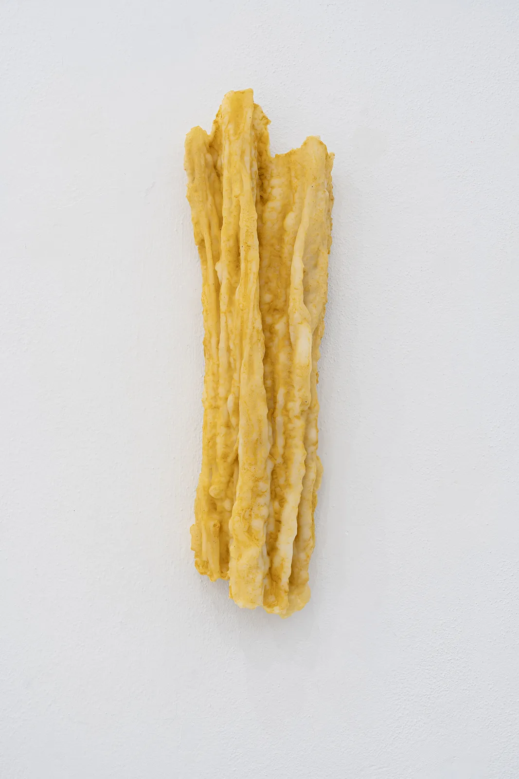 Francesca Polizzi, Frammento, 2026. Beeswax and paraffin · 50 × 15 × 8 cm