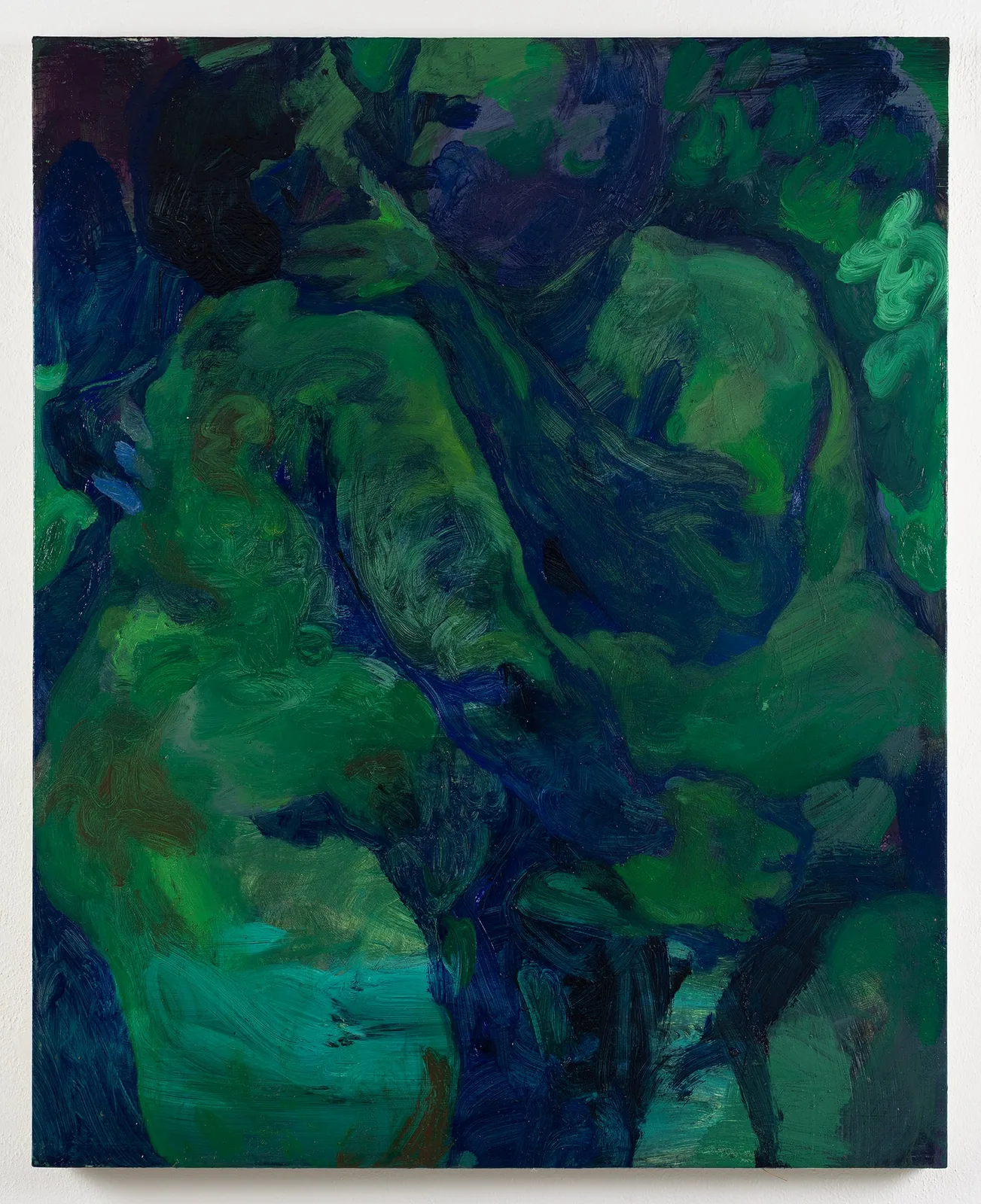 Maria Giovanna Zanella, Farfalle verdi, 2024. Oil and acrylic on canvas · 110 × 90 cm