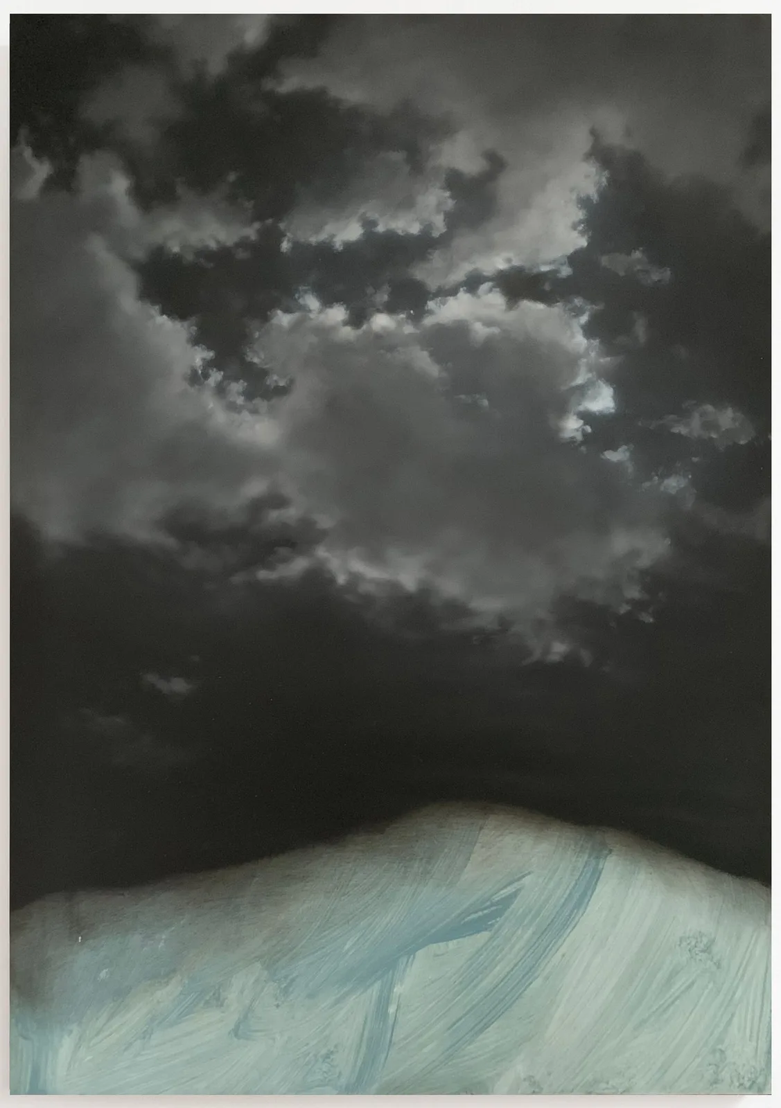 Linda Carrara, (nero d'ardesia notte), 2024. Oil and acrylic on canvas · 70 × 50 cm